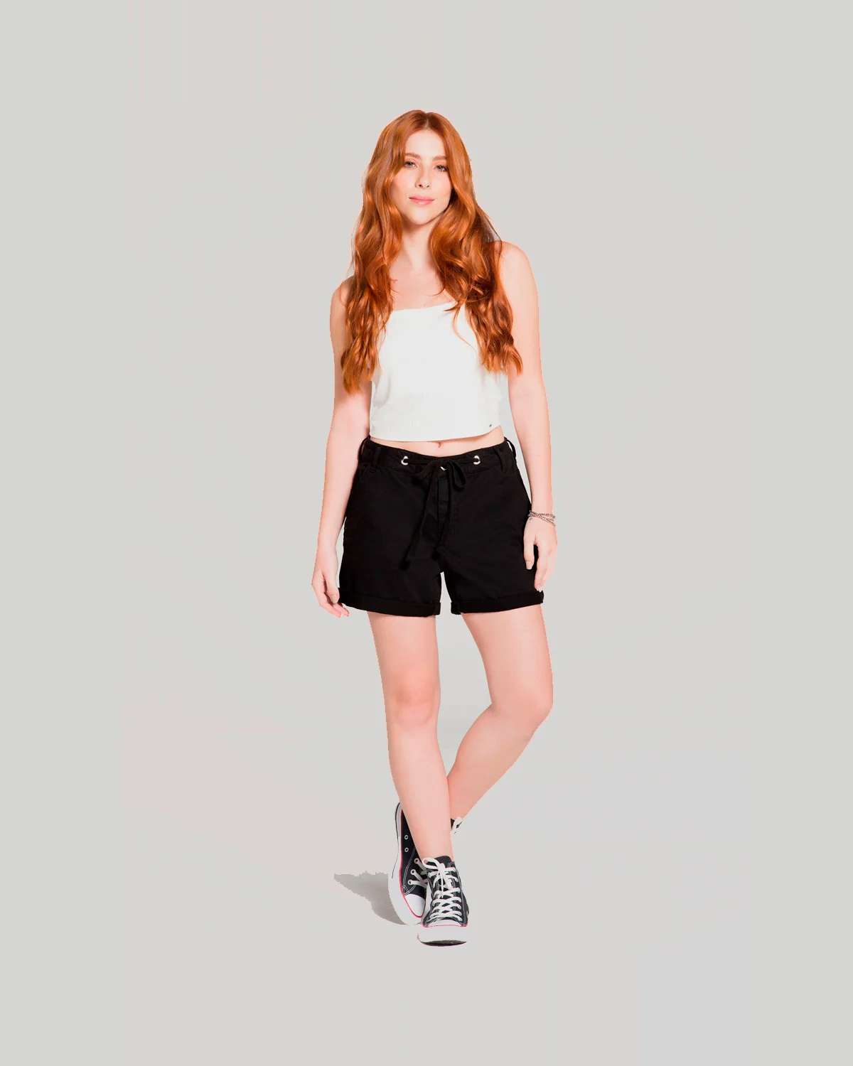 Lunender shorts sarja com elastano 1.47870 — PRETO REATIVO (foto 3)