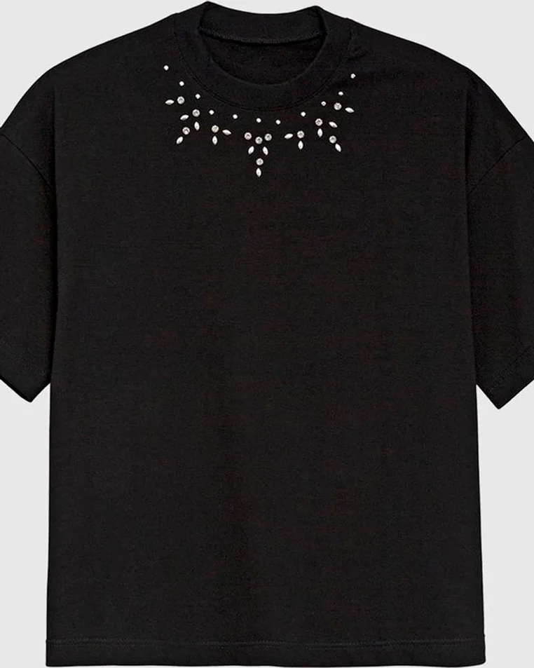 Malwee camiseta ampla 1000132964 — PRETO (foto 1)