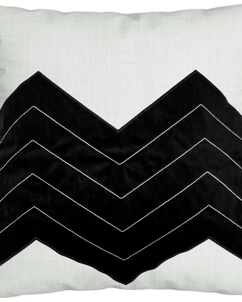 Belchior capa almofada silk home com bordado — PRETO/OFF (foto 1)