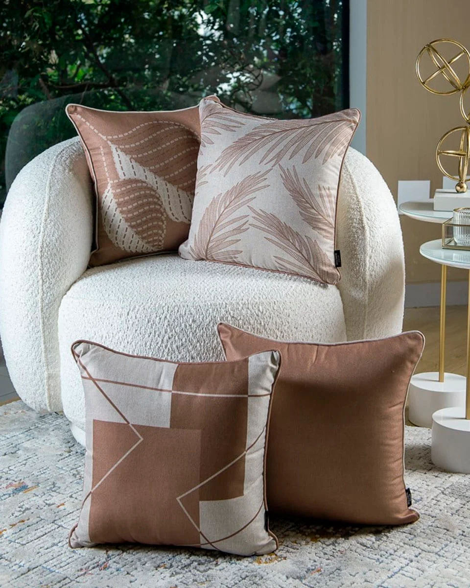 Belchior capa de almofada rustic linen com cordone 322008 — MARROM (foto 3)