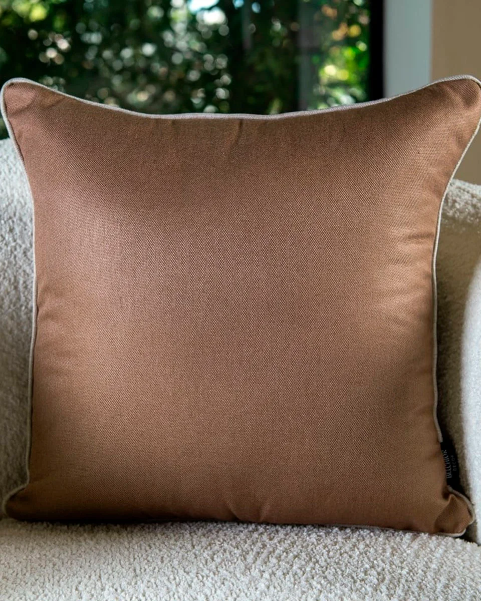 Belchior capa de almofada rustic linen com cordone 322008 — MARROM (foto 2)