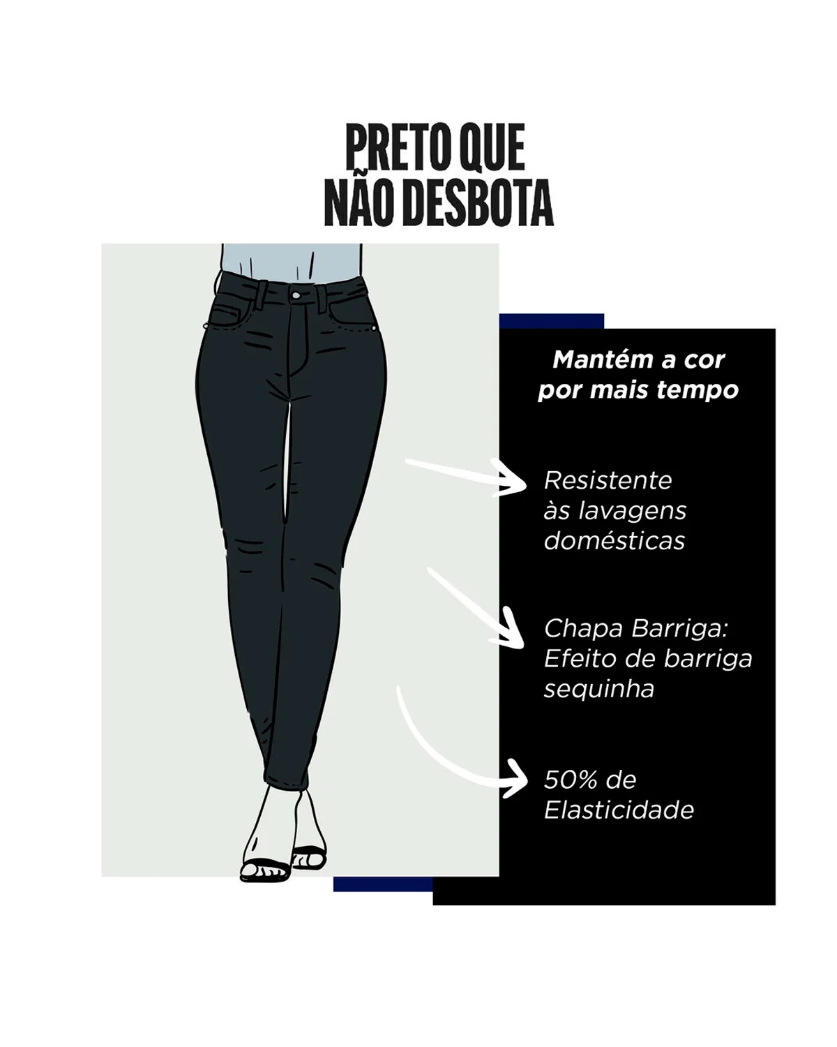 Lunender calca jeans com elastano 1.67154 — PRETO REATIVO (foto 5)