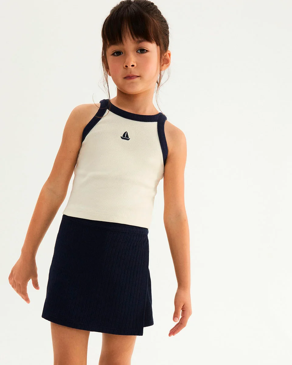 Hering conjunto infantil menina curto em ribana 5bh8 — OFF/MARINHO (foto 1)