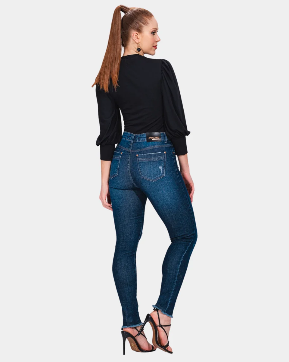 Kacolako calca fem jegging cintura alta lycra k40819 — JEANS (foto 1)