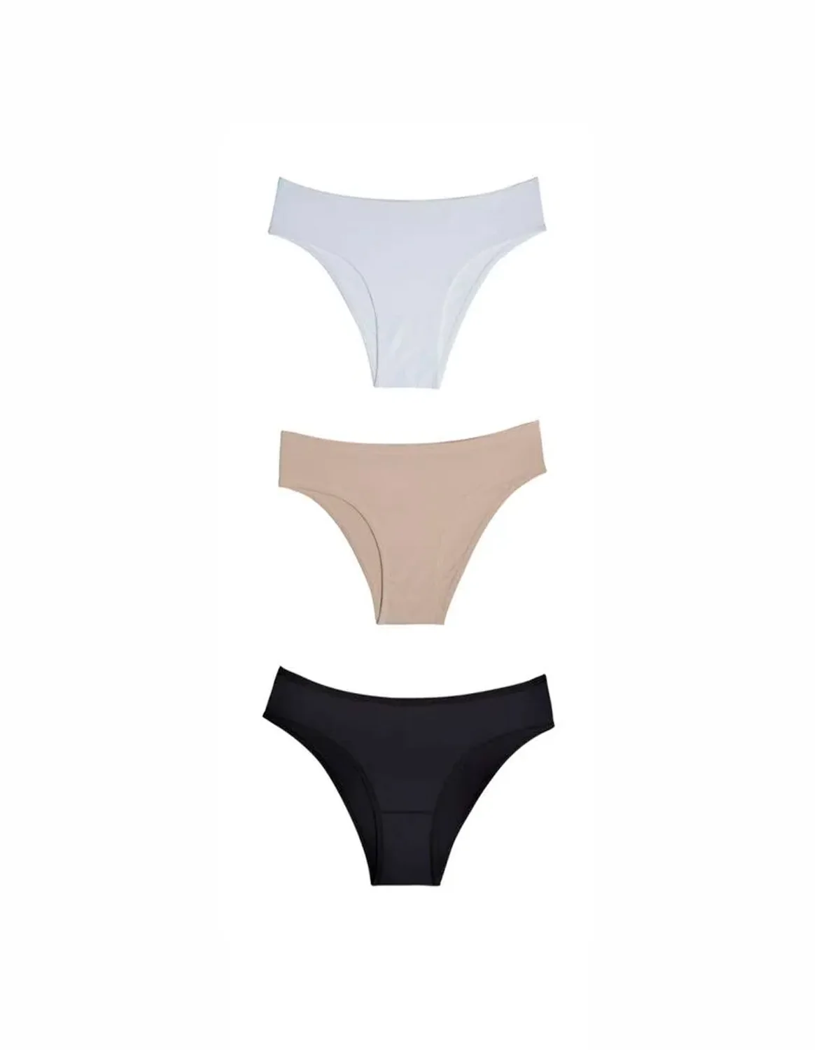 Delrio kit calcinha biquini em cotton 3 pecas v51806 — MOUSSE/BRANCO/PRETO (foto 1)