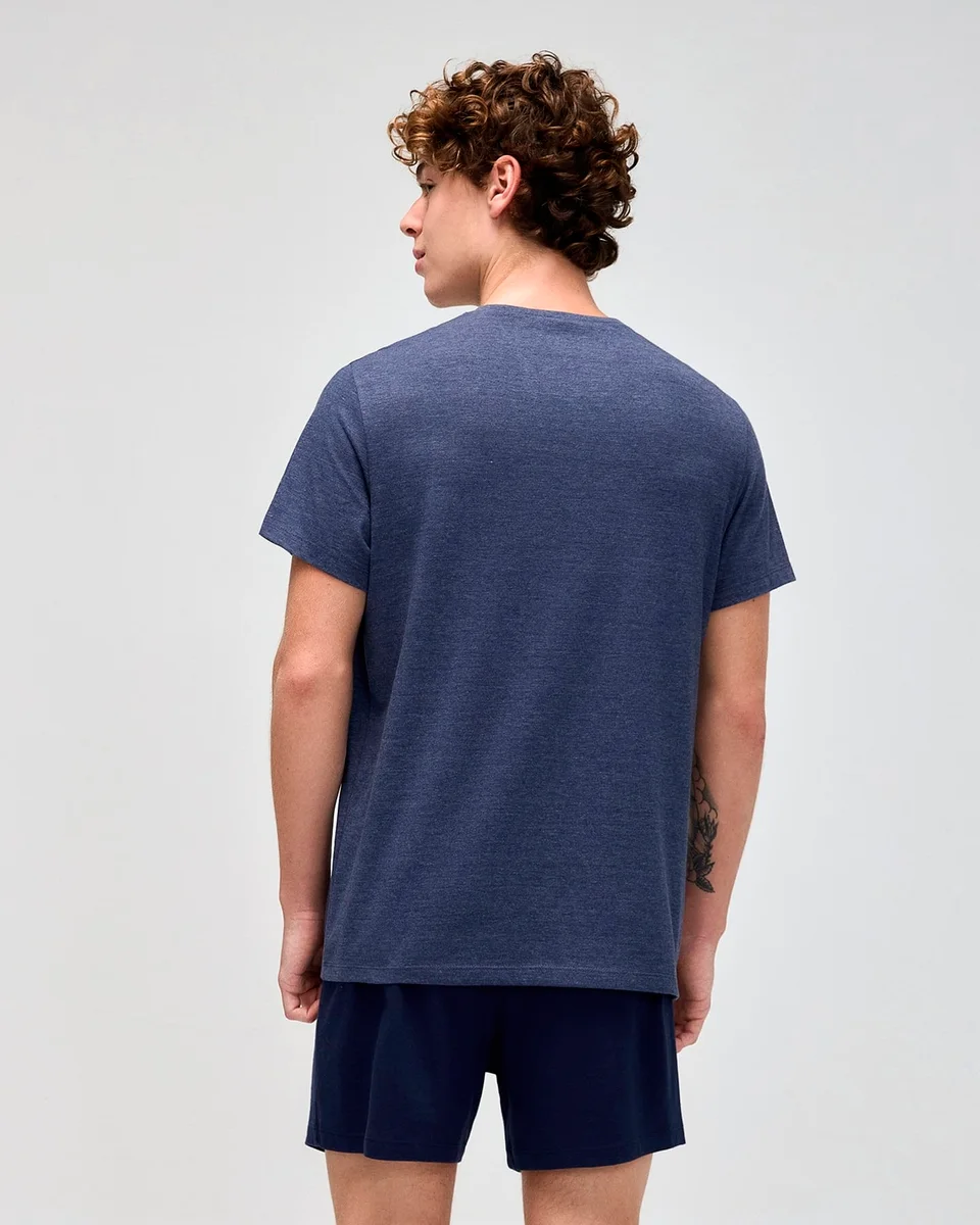 Hering pijama masculino curto em malha 7613 — AZUL (foto 5)