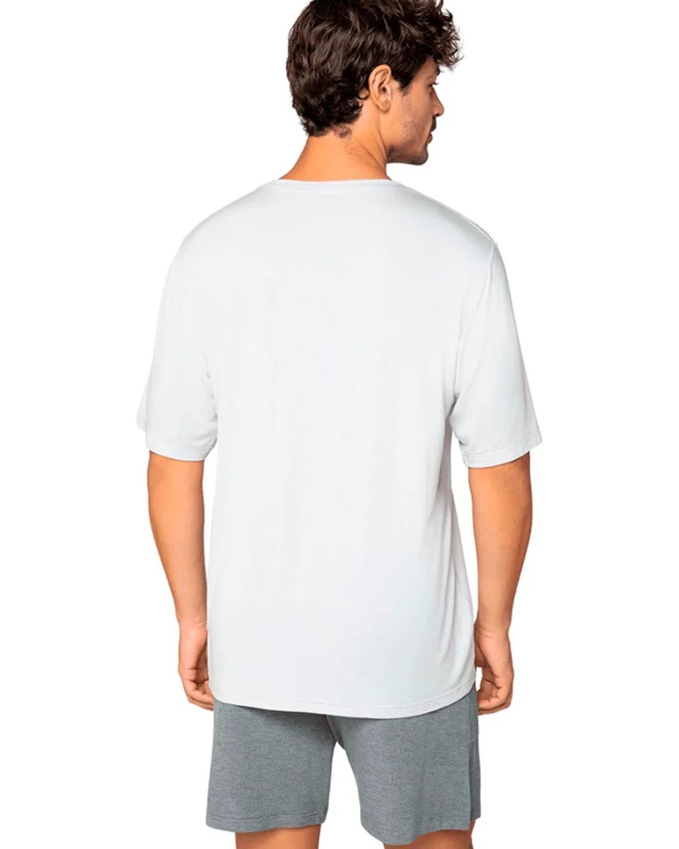 Lupo pijama curto am viscose 28621-001 — CINZA CLARO (foto 2)