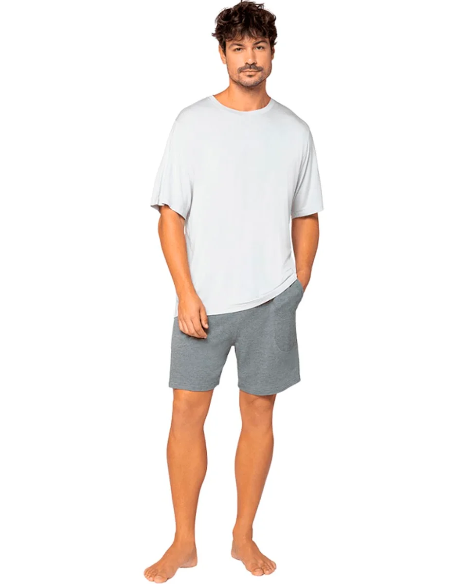 Lupo pijama curto am viscose 28621-001 — CINZA CLARO (foto 1)