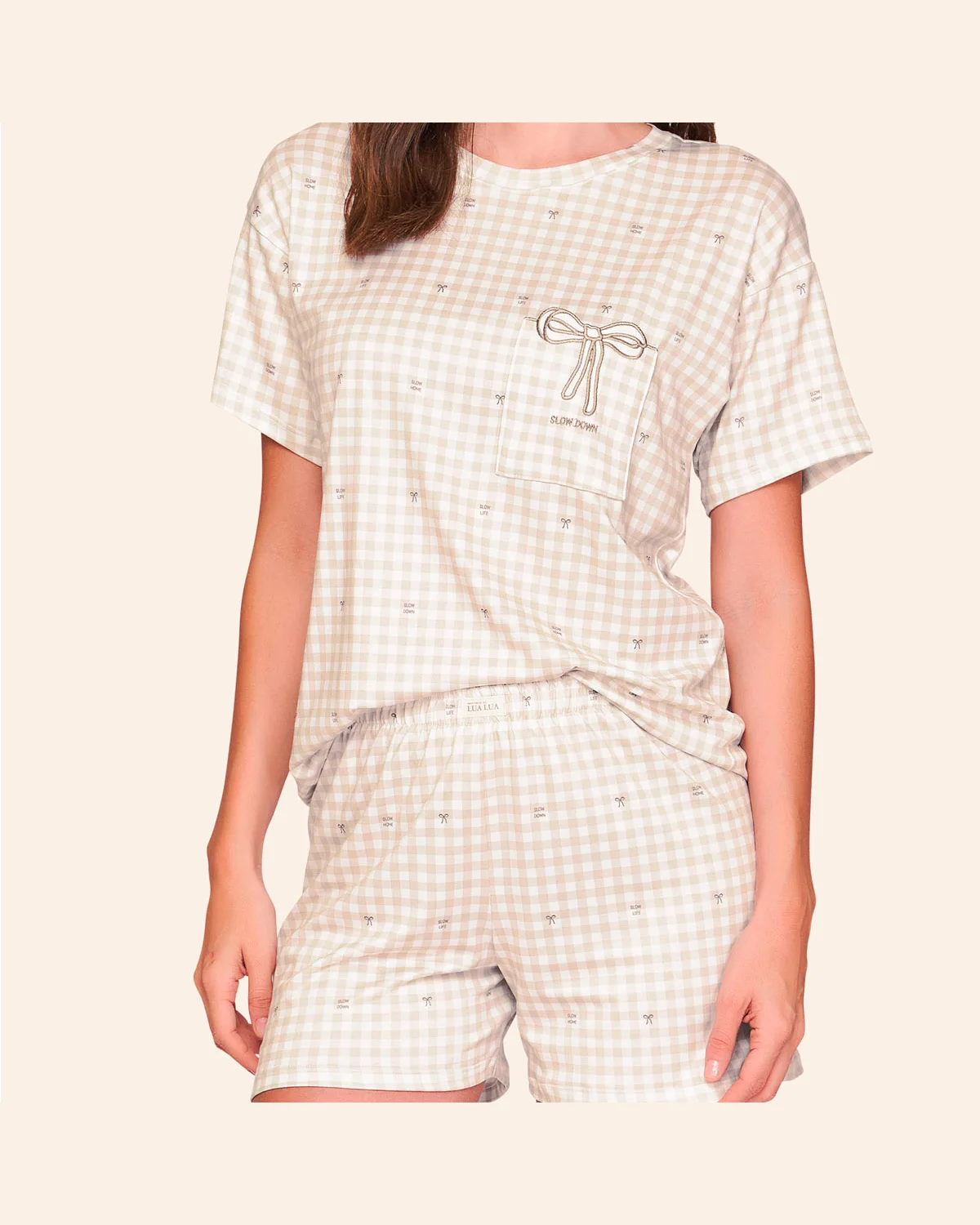 Lua luá pijama curto slow down — OFF WHITE/BEGE (foto 3)