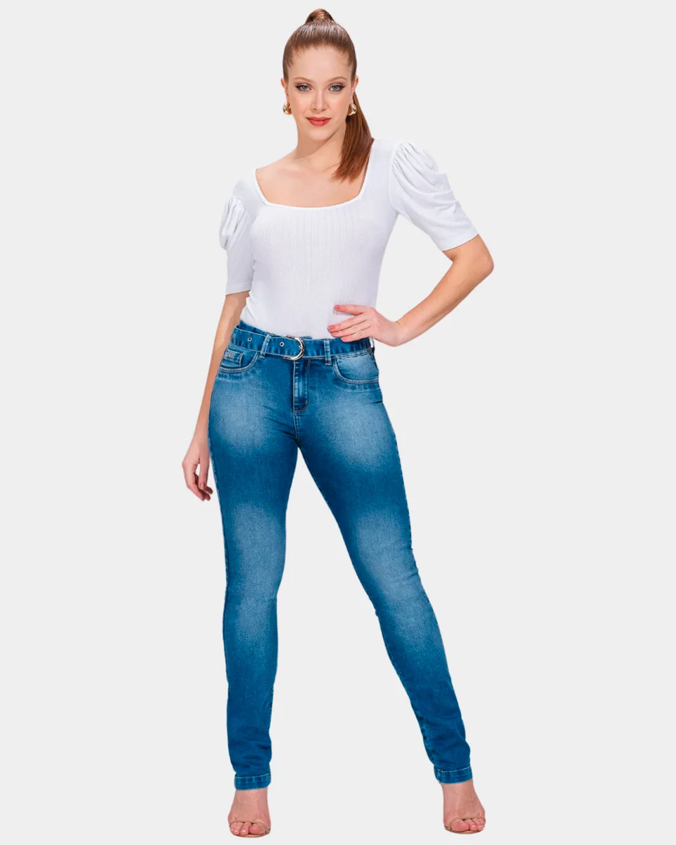 Kacolako calca fem straight lycra — JEANS (foto 2)