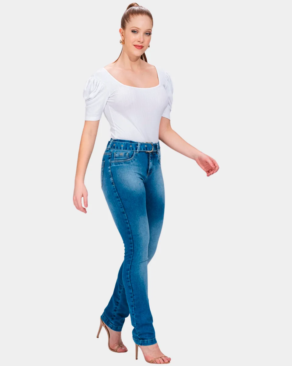 Kacolako calca fem straight lycra — JEANS (foto 3)