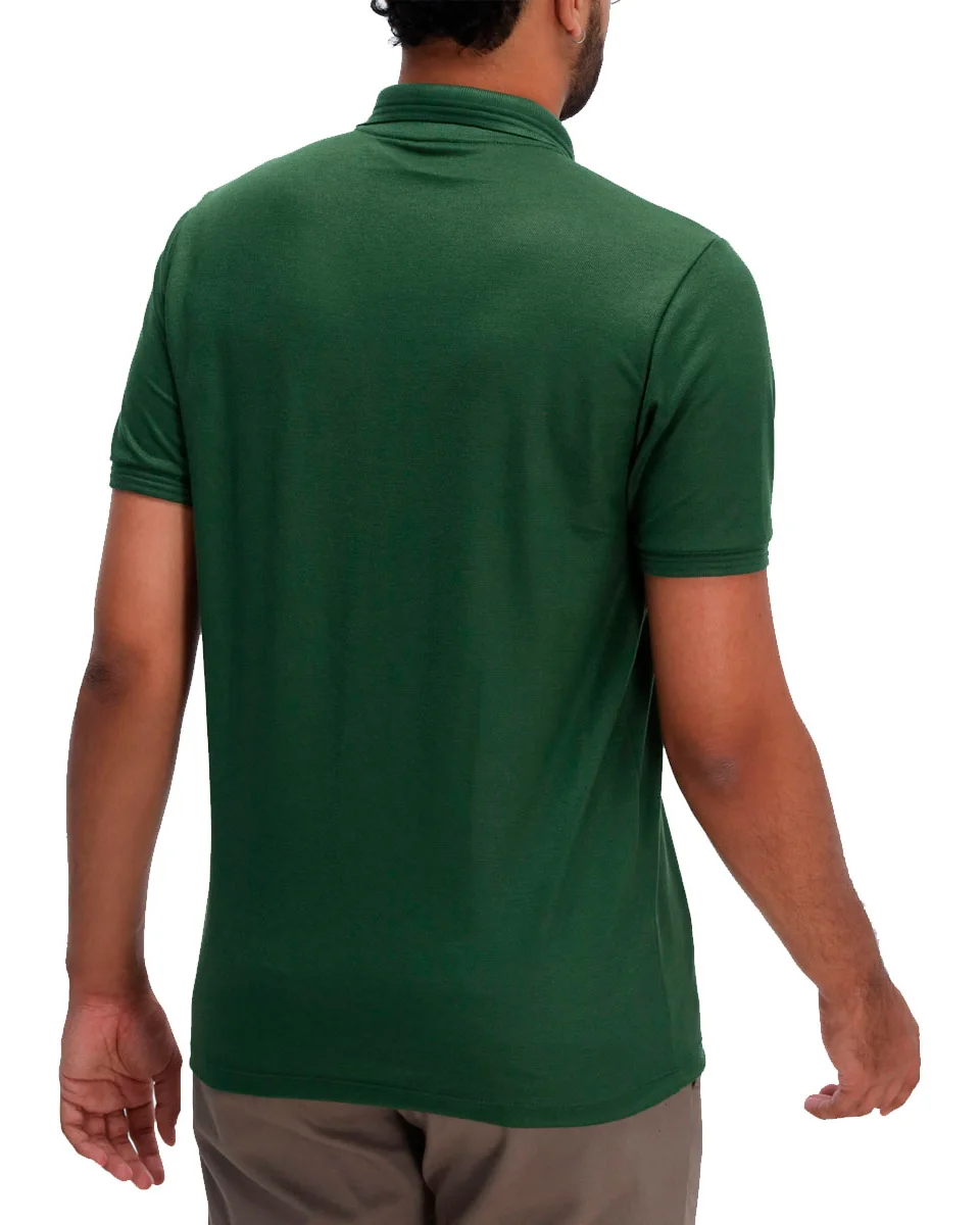 Ogochi camisa polo manga curta slim casual piquet nw — VERDE 0166 (foto 2)