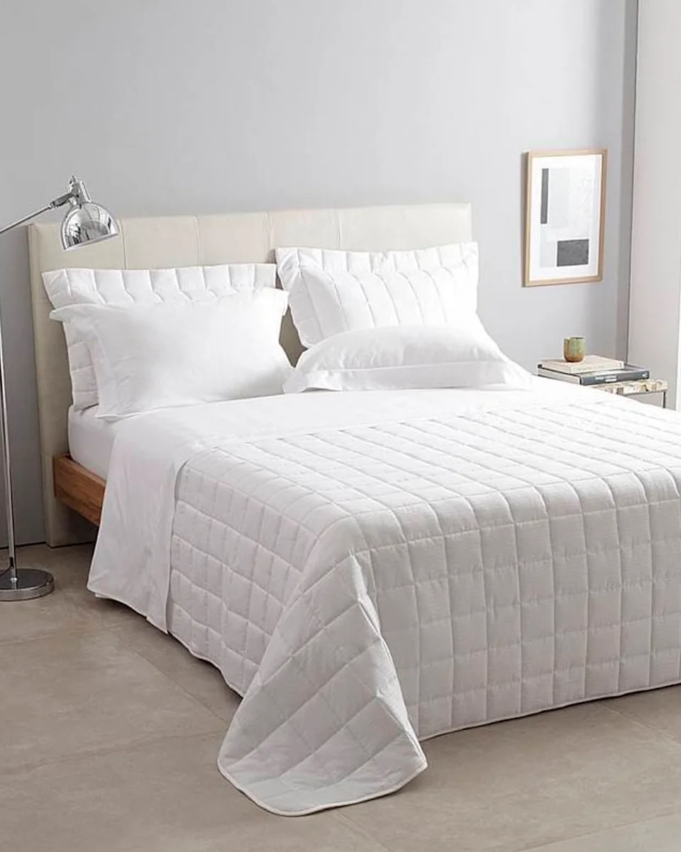 Buddemeyer kit colcha damask stripes — BRANCO (foto 1)