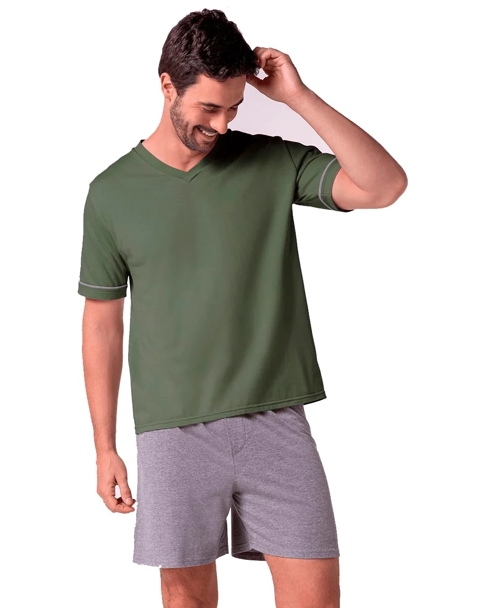 Lupo pijama am malha curto 28000-001 — CACTO (foto 1)