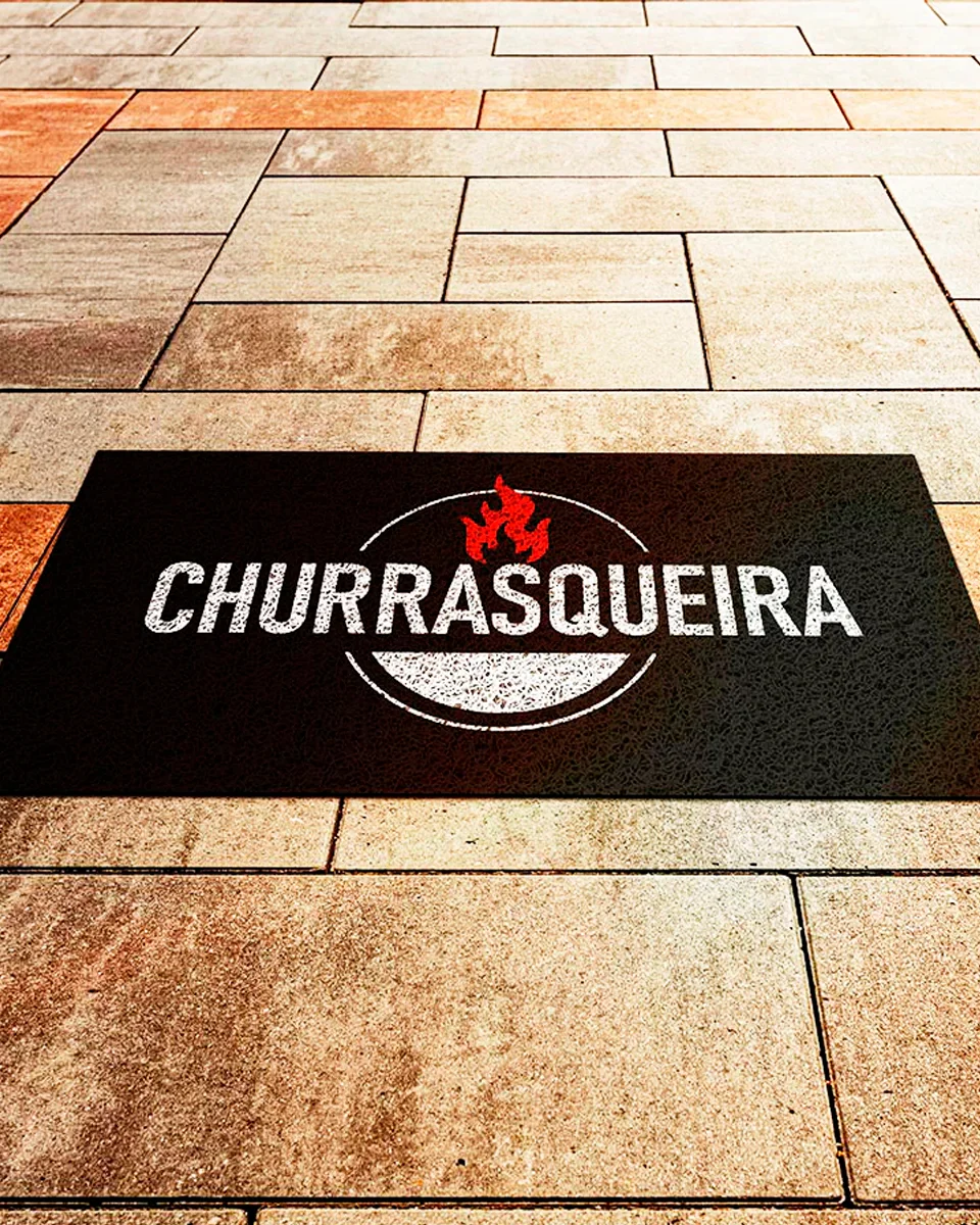 Uzoo capacho vinilico estampado — CHURRASQUEIRA FOGO (foto 1)