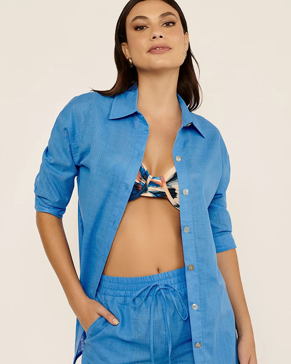 Belles beachwear short curto aurabela — AZUL (foto 1)