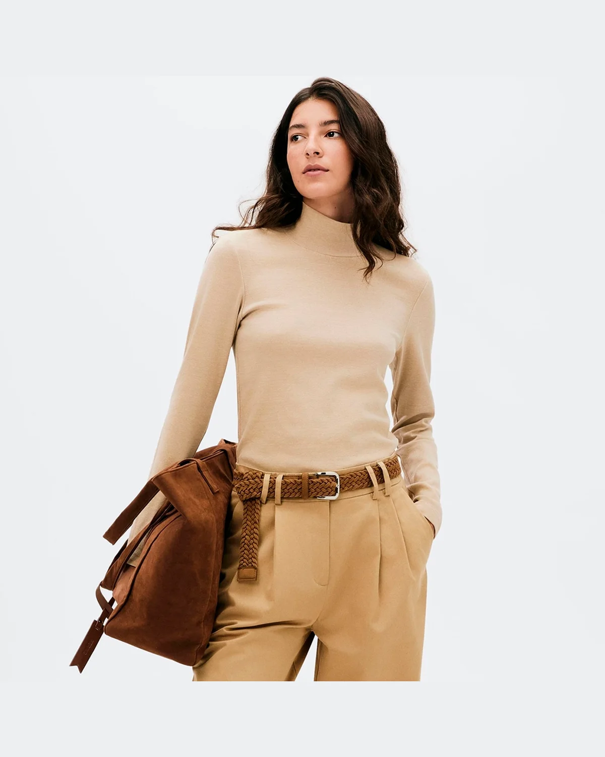 Hering blusa feminina manga longa gola alta em ribana 4h50 (foto 1)
