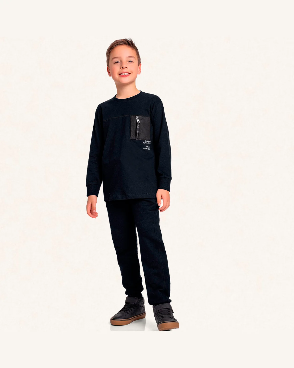 Fakini camiseta em malha masculina 10.25.01483 — PRETO (foto 2)