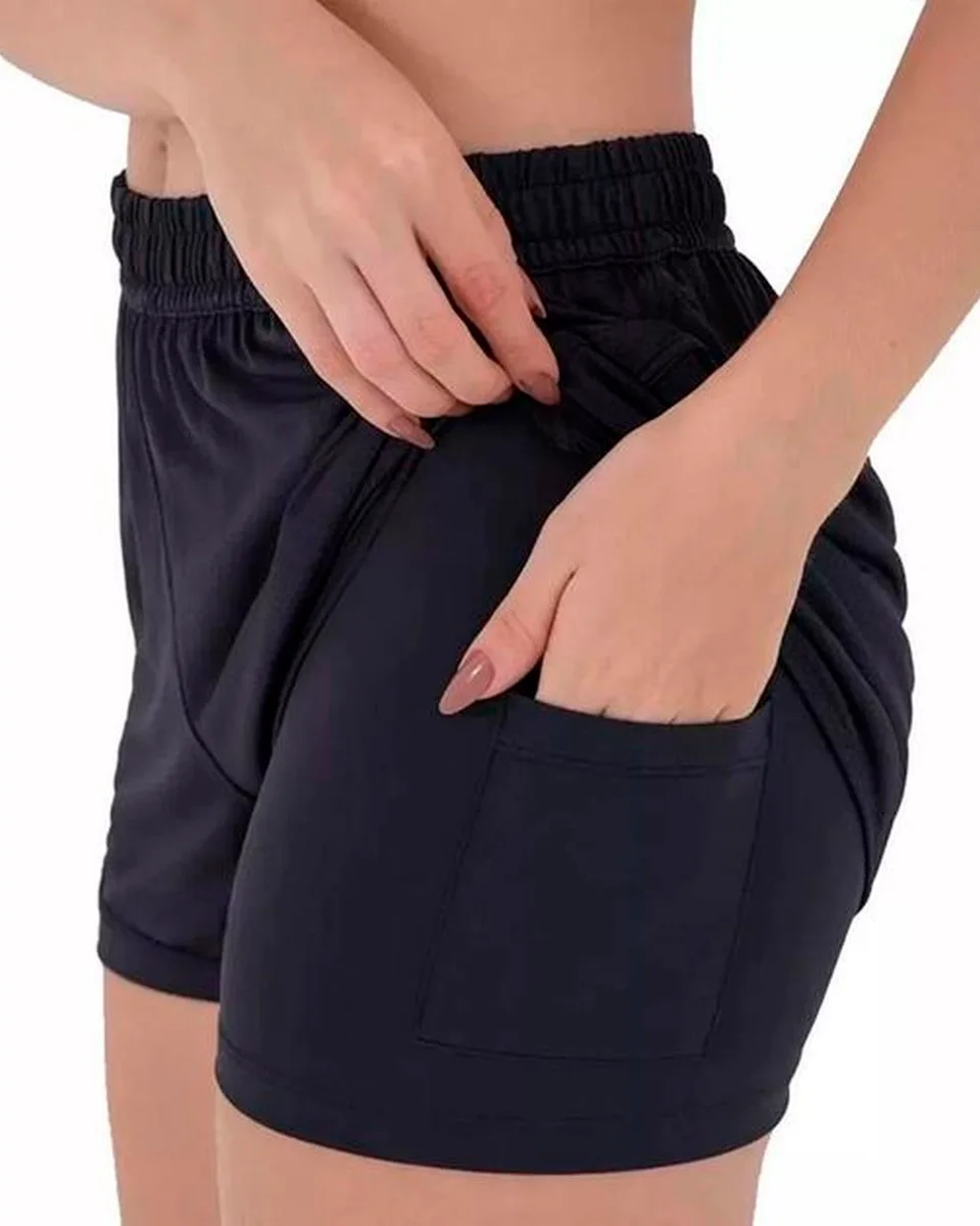 Lupo short lsport af duplo running 77261-001 — PRETA (foto 2)