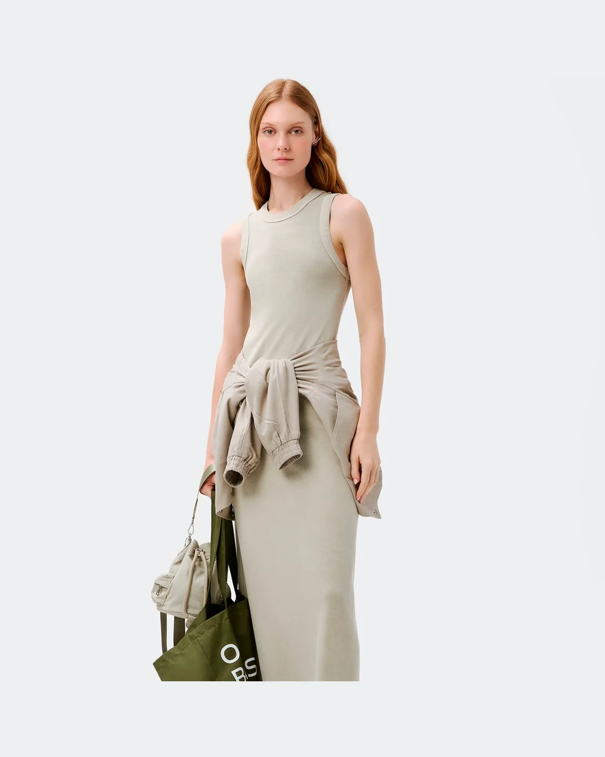 Hering vestido midi em ribana estonada 0bd9 — BEGE (foto 1)