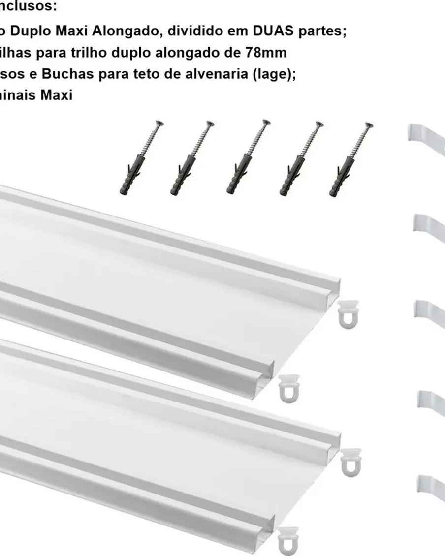 Bella arte trilho deslizante duplo com espacamento — BRANCO (foto 3)
