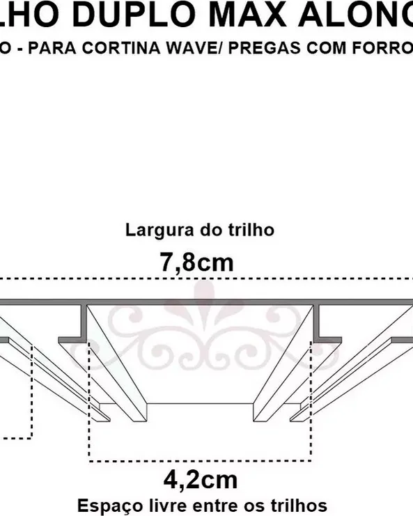 Bella arte trilho deslizante duplo com espacamento — BRANCO (foto 2)