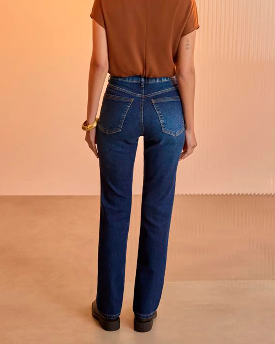 Lunender calca com elastano j6782 — JEANS ESCURO (foto 2)