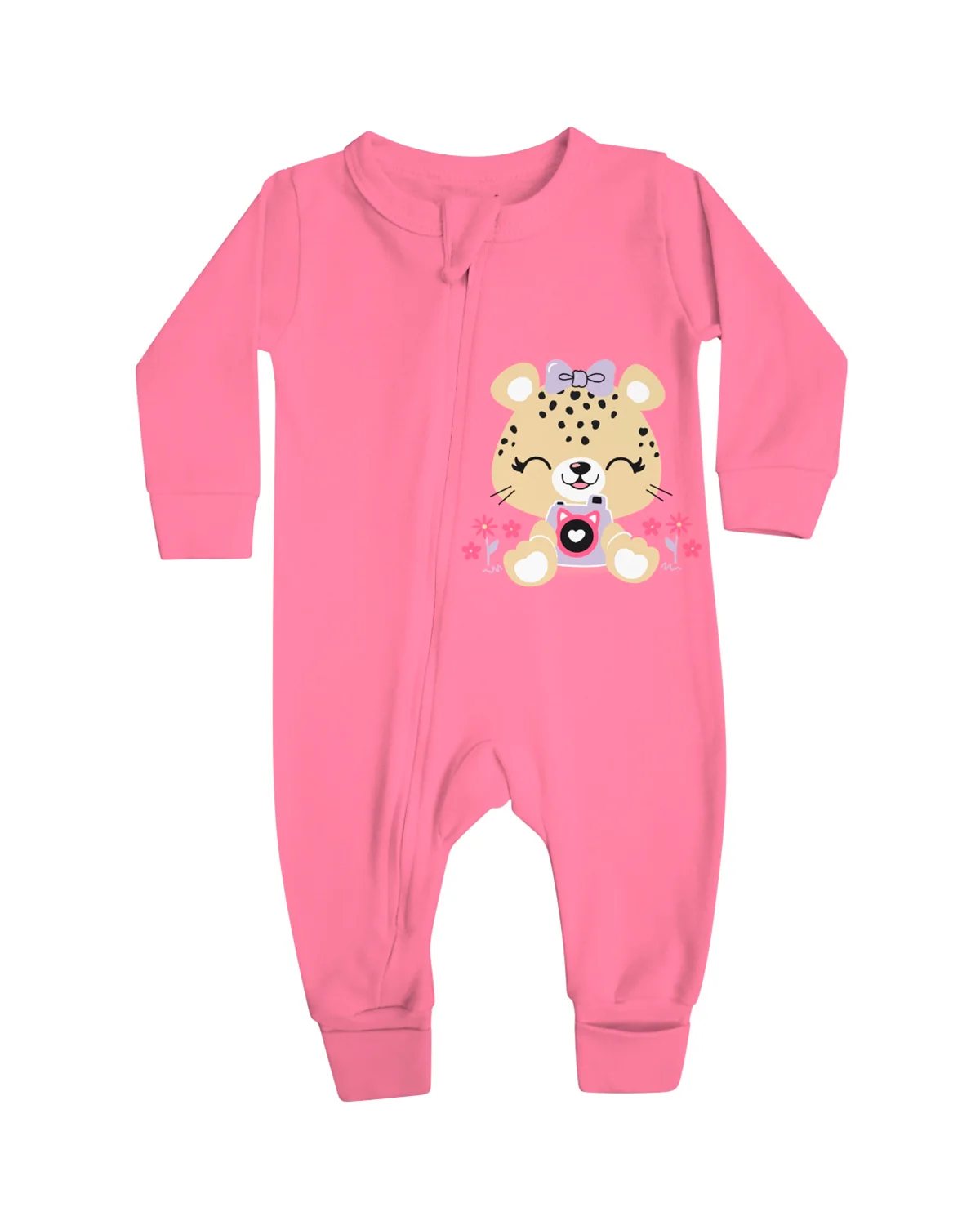 Doctor baby macacao longo c/ ziper fem. onca — ROSA CHICLETE (foto 1)