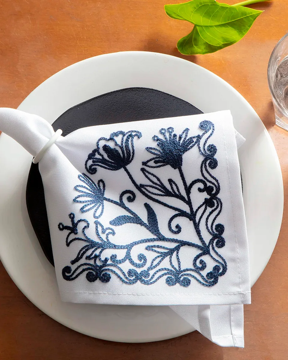 Jolitex guardanapo holanda linha atelie — BRANCO/AZUL (foto 1)