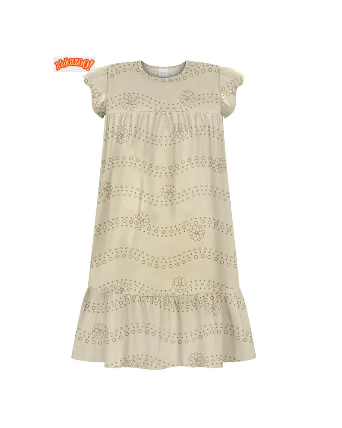 Alakazoo vestido meia malha penteada 19380 — FLOR DELICADA BEGE (foto 1)