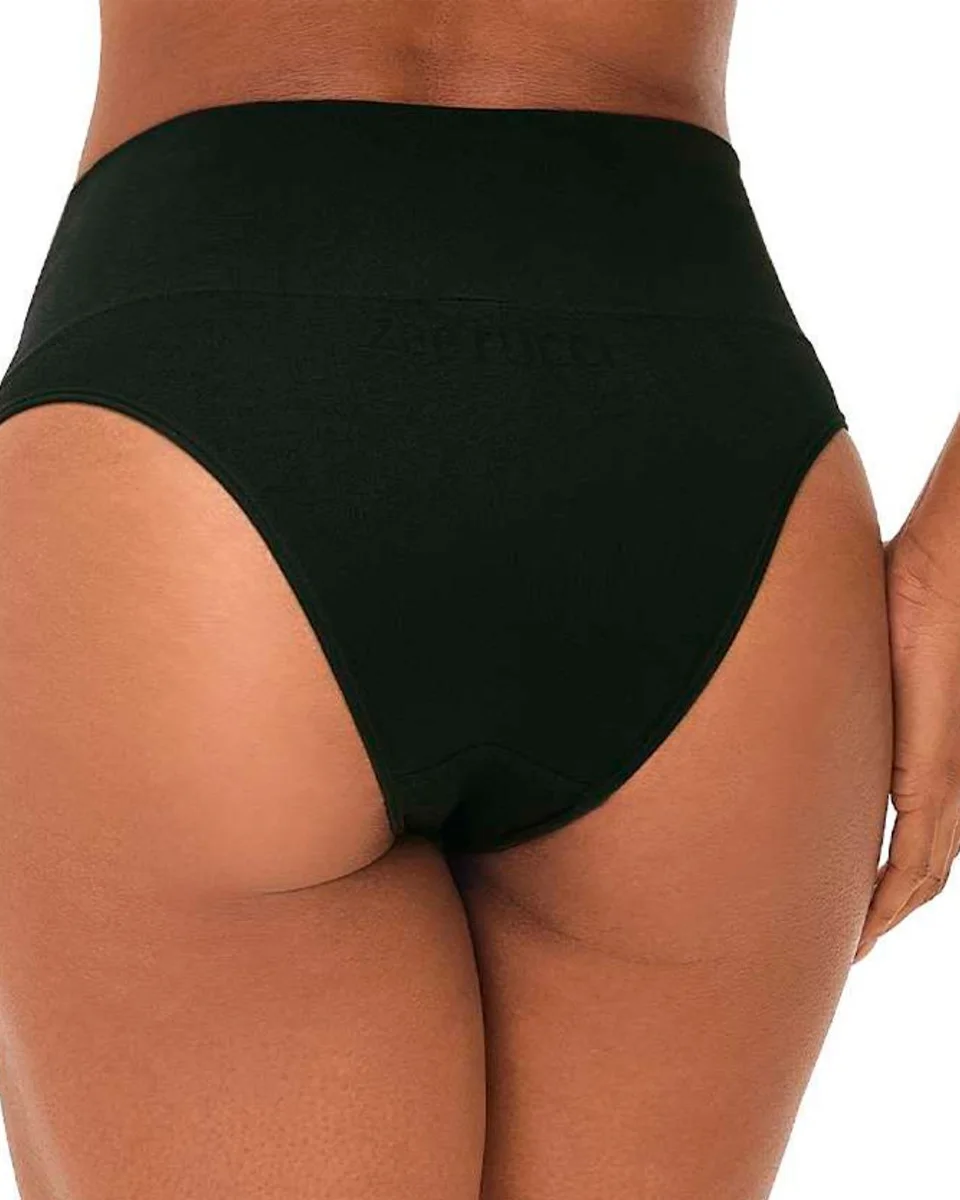 Zee rucci calcinha cos alto rib sem costura — PRETO (foto 1)