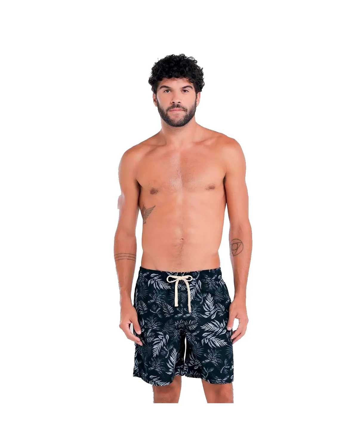 Mash shorts casual estampado botanical — PRETO (foto 2)