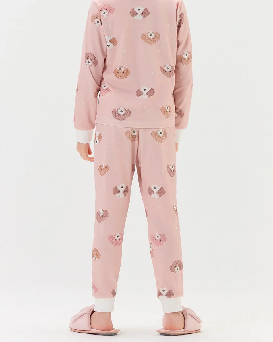 Cor com amor pijama infantil manga longa com calca 2050194 — ROSA (foto 2)