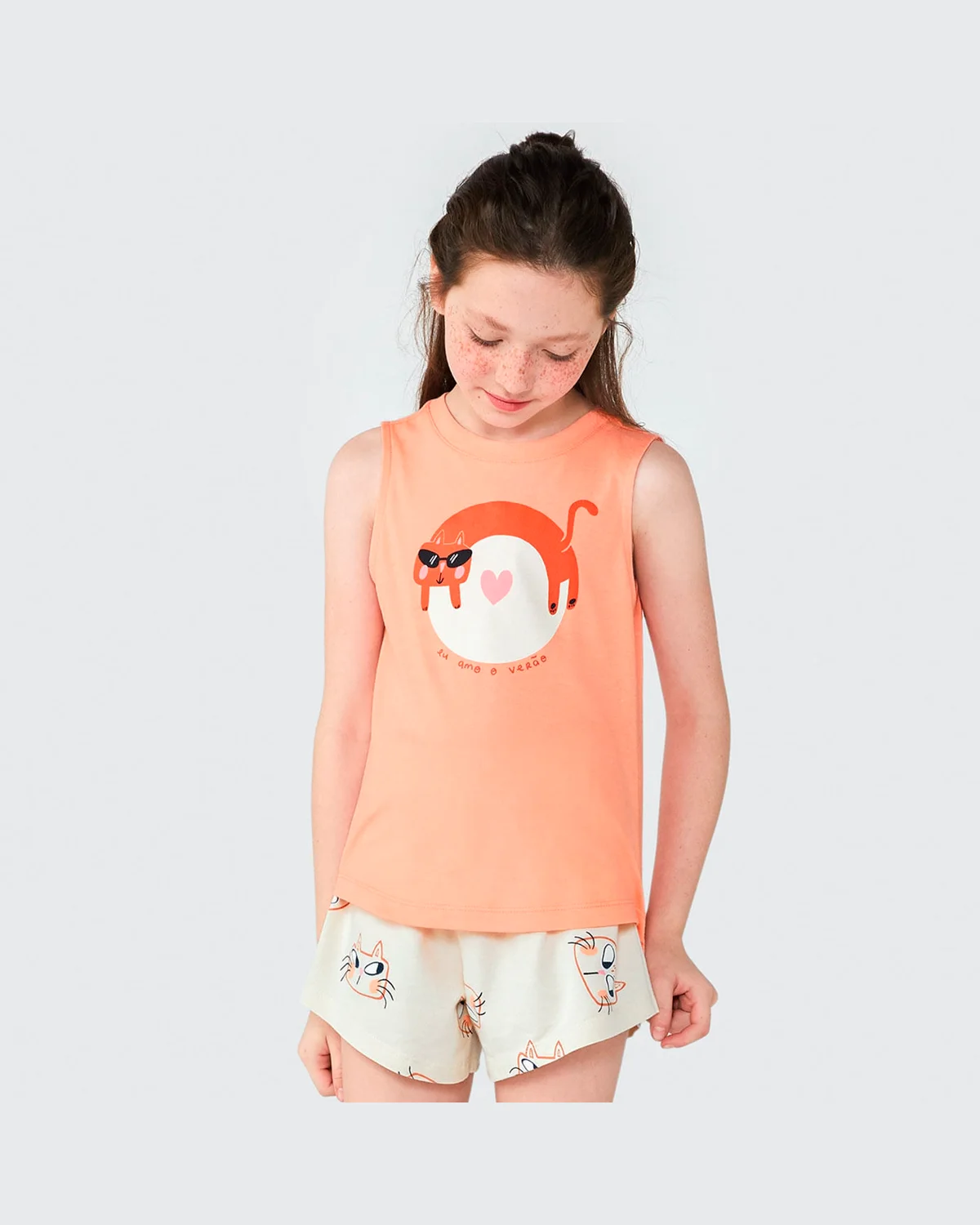 Hering kids pijama sm fem 56th — CORAL/GATINHOS (foto 2)