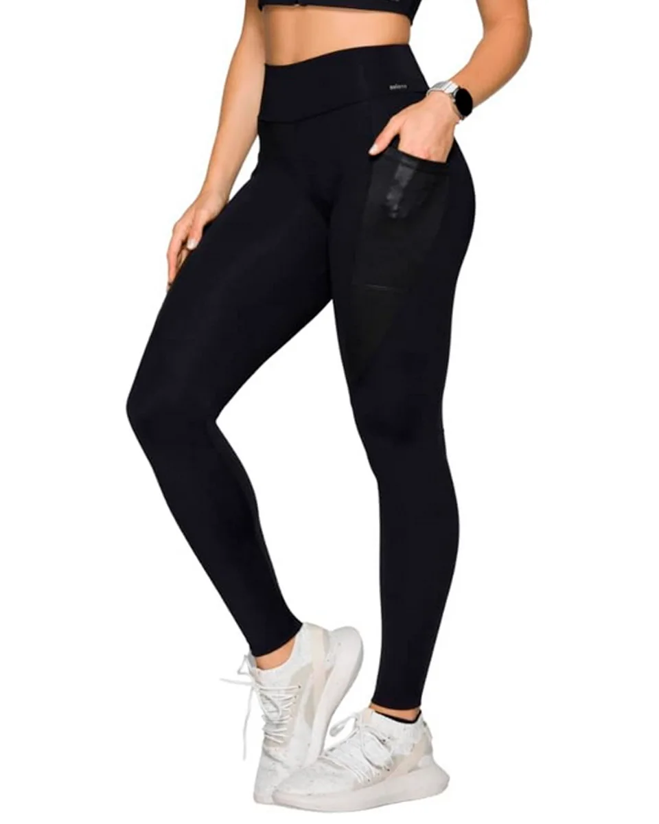 Selene legging com recorte cirre e bolso 24866.001 — PRETO (foto 1)