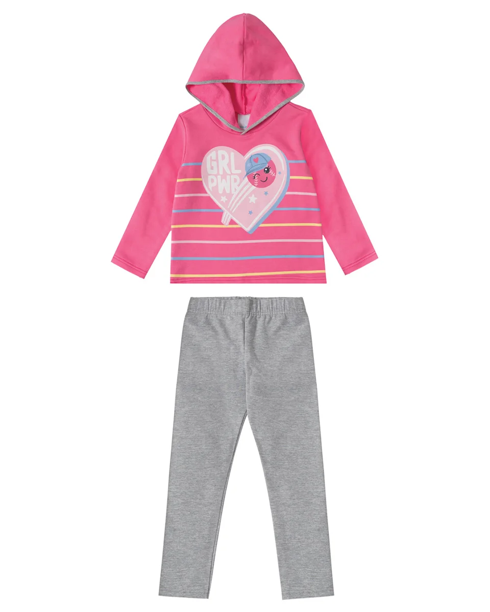 Malwee kids conjunto blusa/calca 1000091428 — ROSA/MESCLA (foto 1)