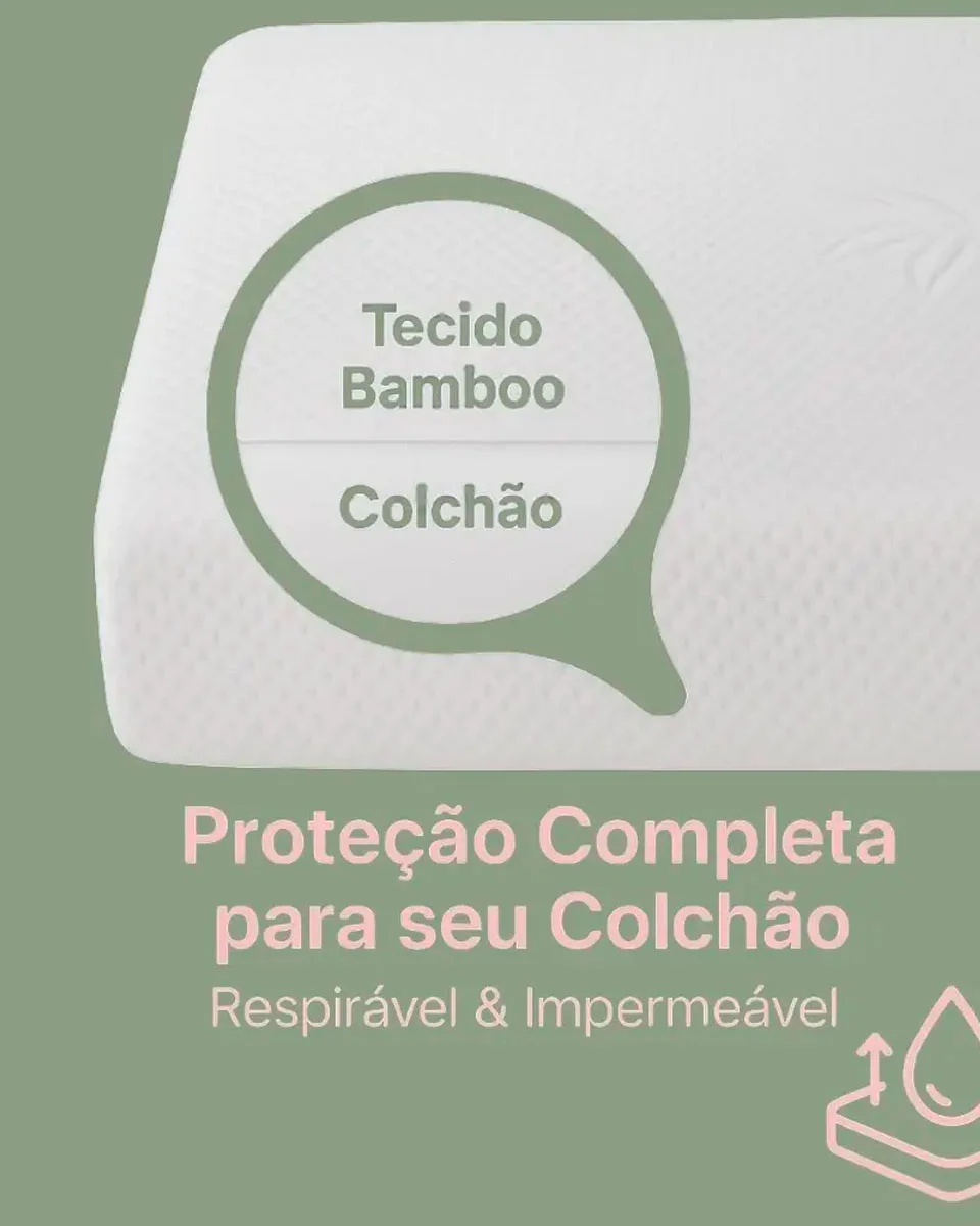 Kalux protetor colchao bambu jacquard impermeavel — BRANCO (foto 5)