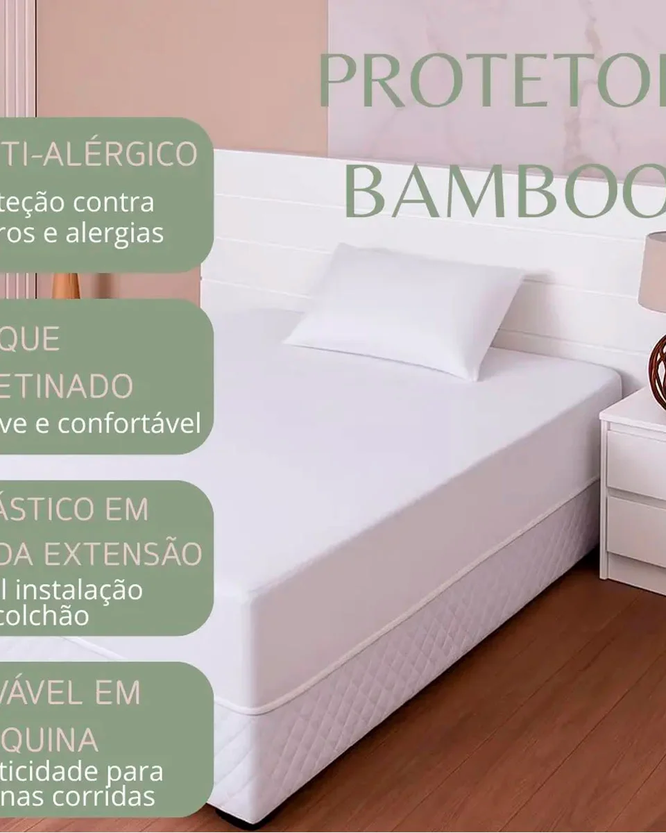 Kalux protetor colchao bambu jacquard impermeavel — BRANCO (foto 4)