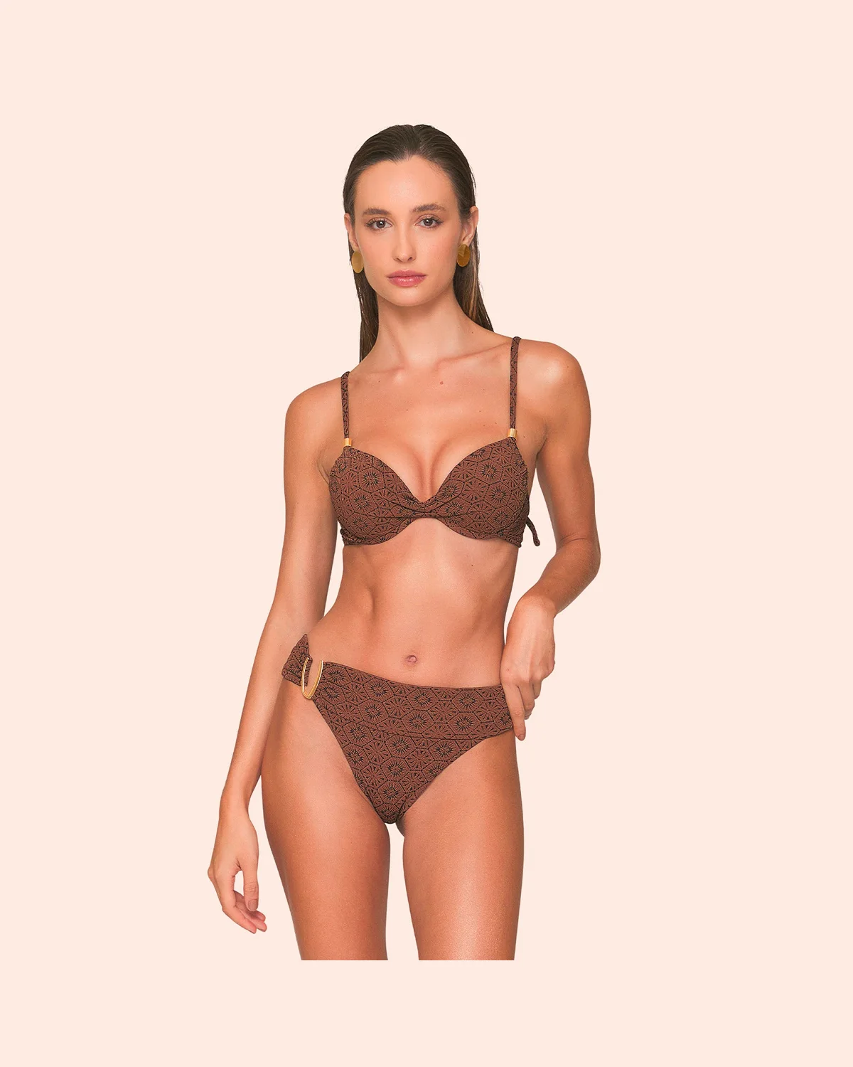 Lua luá biquini torcido comfort copper sun — MARROM (foto 1)