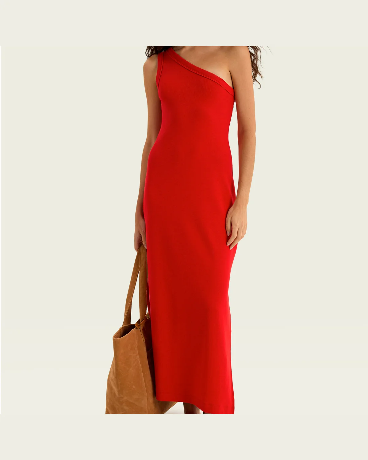 Hering vestido midi um ombro so — VERMELHO (foto 1)