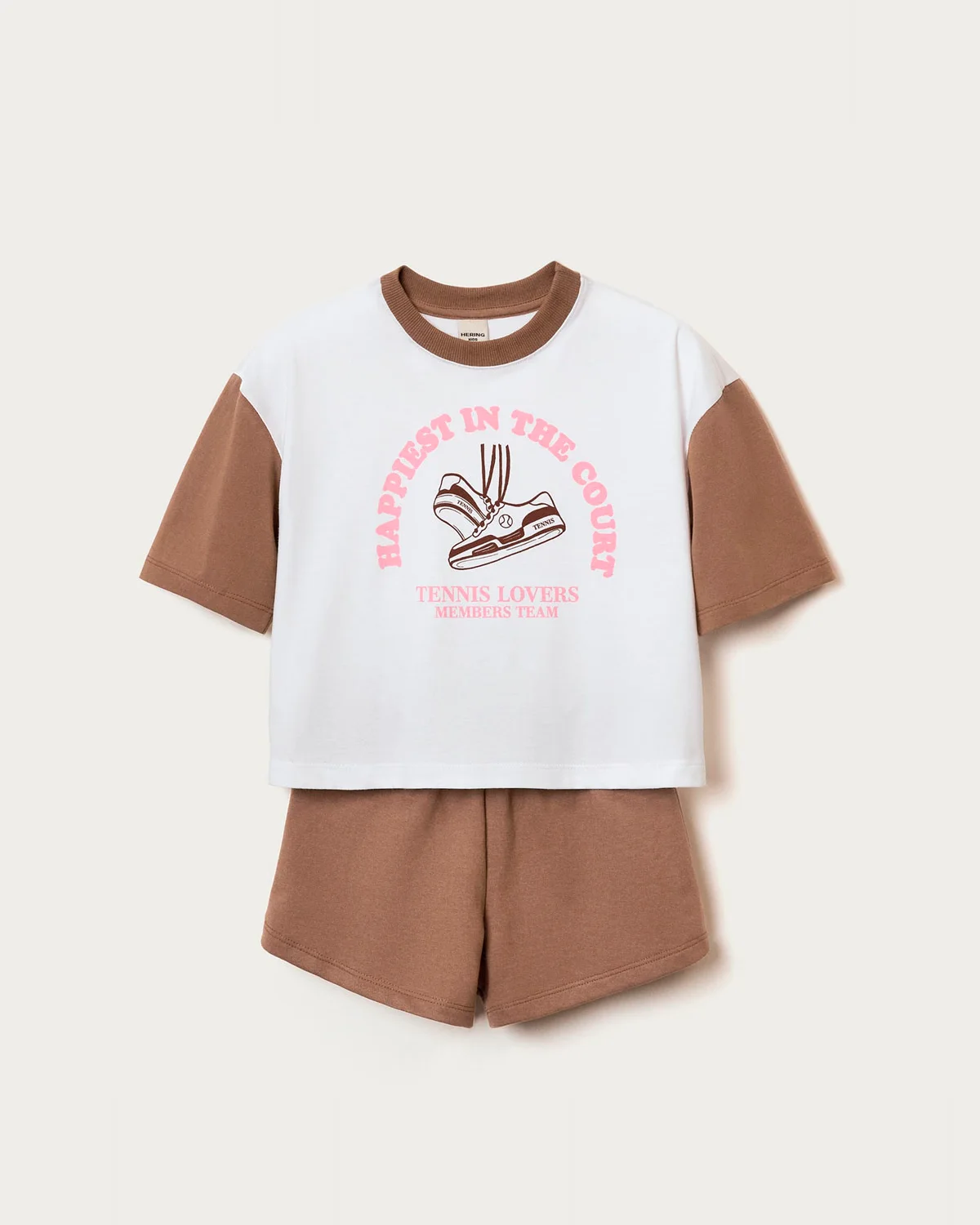Hering kids conjunto meia manga feminino 5bd4 — OFF/MARROM (foto 1)
