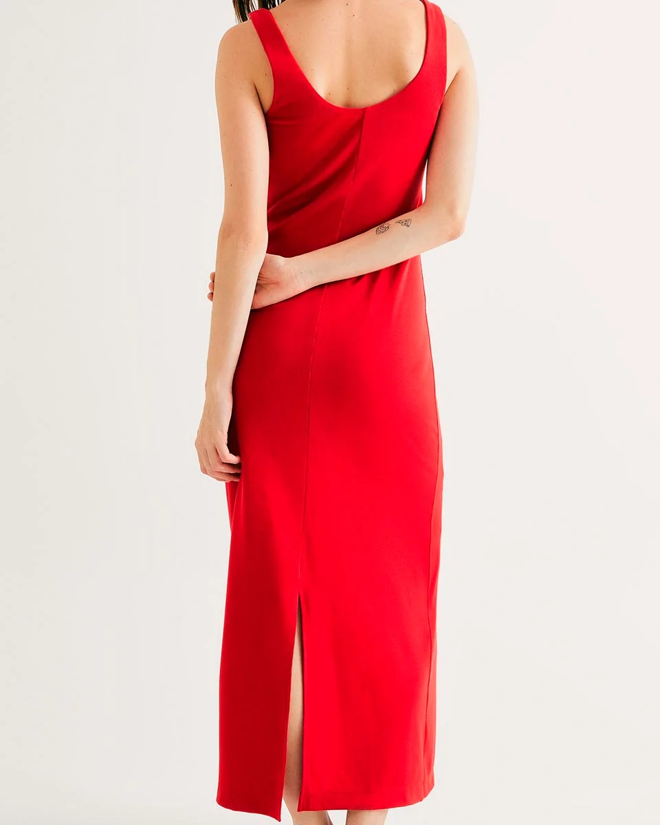 Hering vestido midi 0beh — VERMELHO (foto 3)