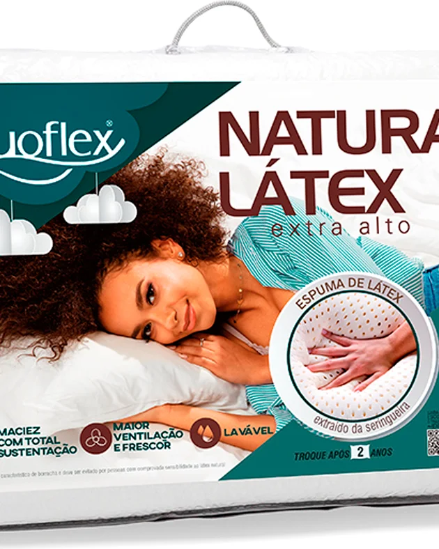 Duoflex travesseiro natural latex extra alto — BRANCO (foto 1)