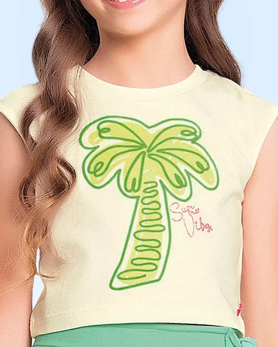 Fakini conjunto blusa e short saia em malha 10.24.02300 — MARFIM/VERDE (foto 5)