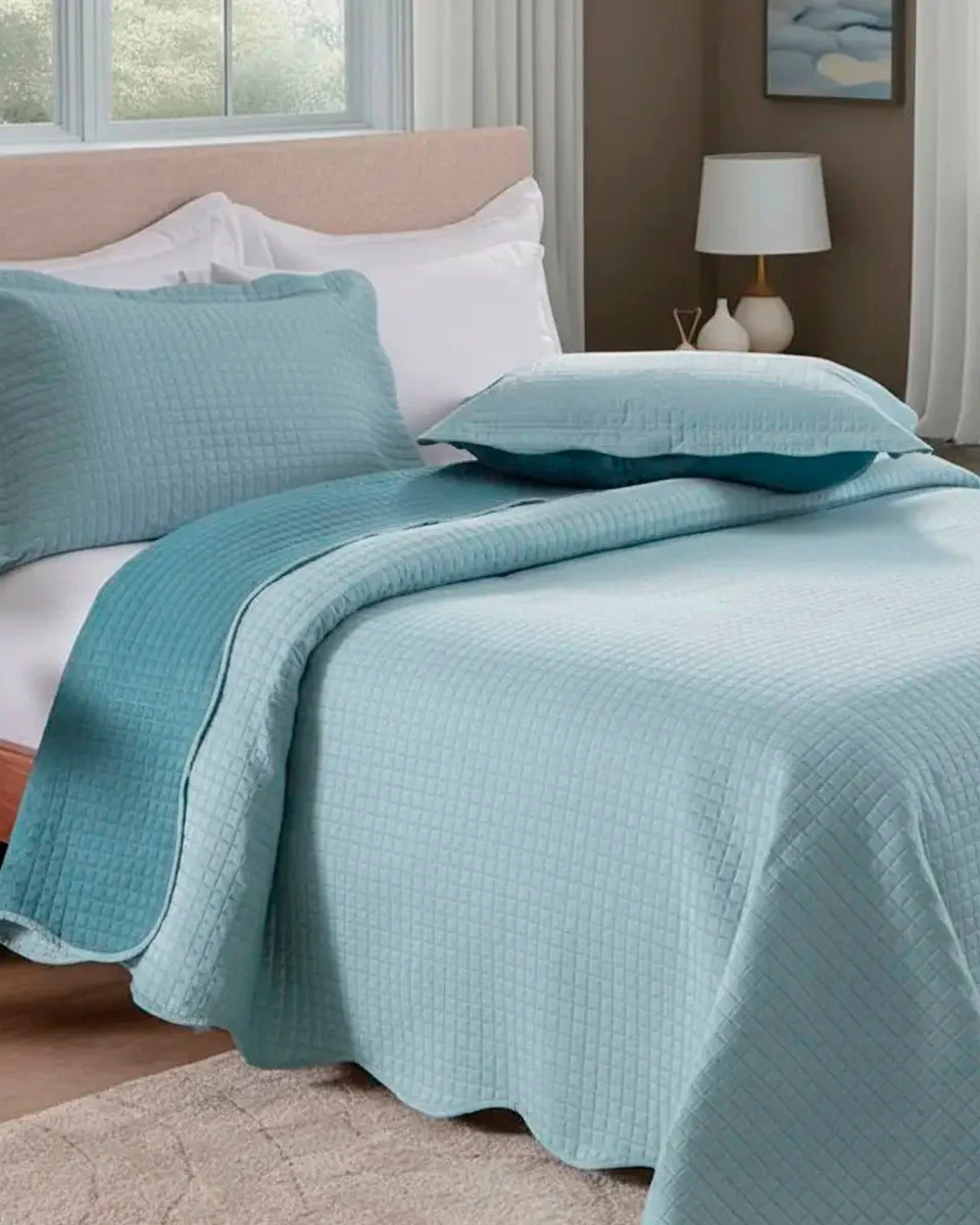 Rozac kit colcha bouti classic home geometrica — VERDE AGUA (foto 1)
