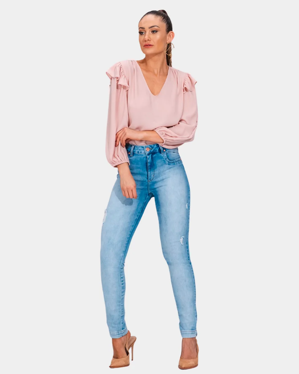 Kacolako calca fem jegging lycra k40827 — JEANS (foto 1)