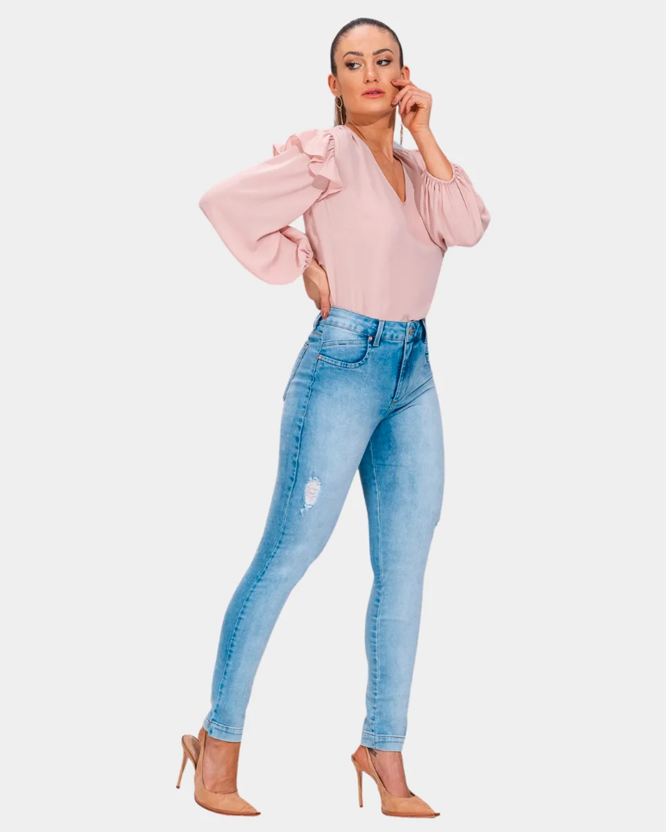Kacolako calca fem jegging lycra k40827 — JEANS (foto 3)
