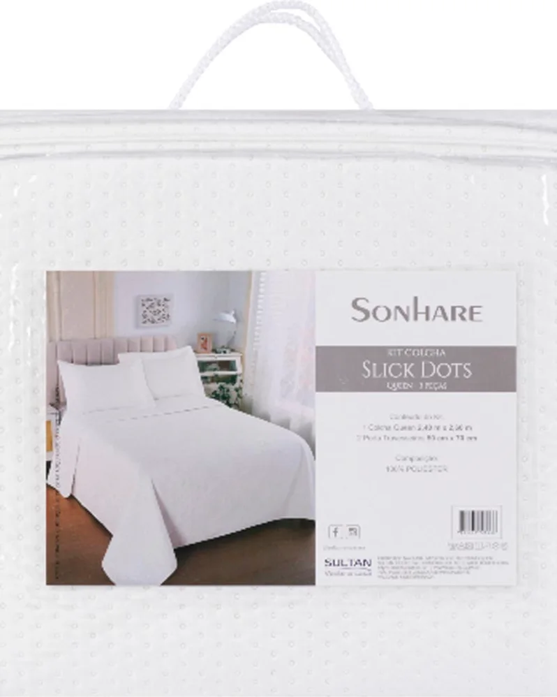 Sultan - sonhare kit colcha slick dots — BRANCO (foto 3)