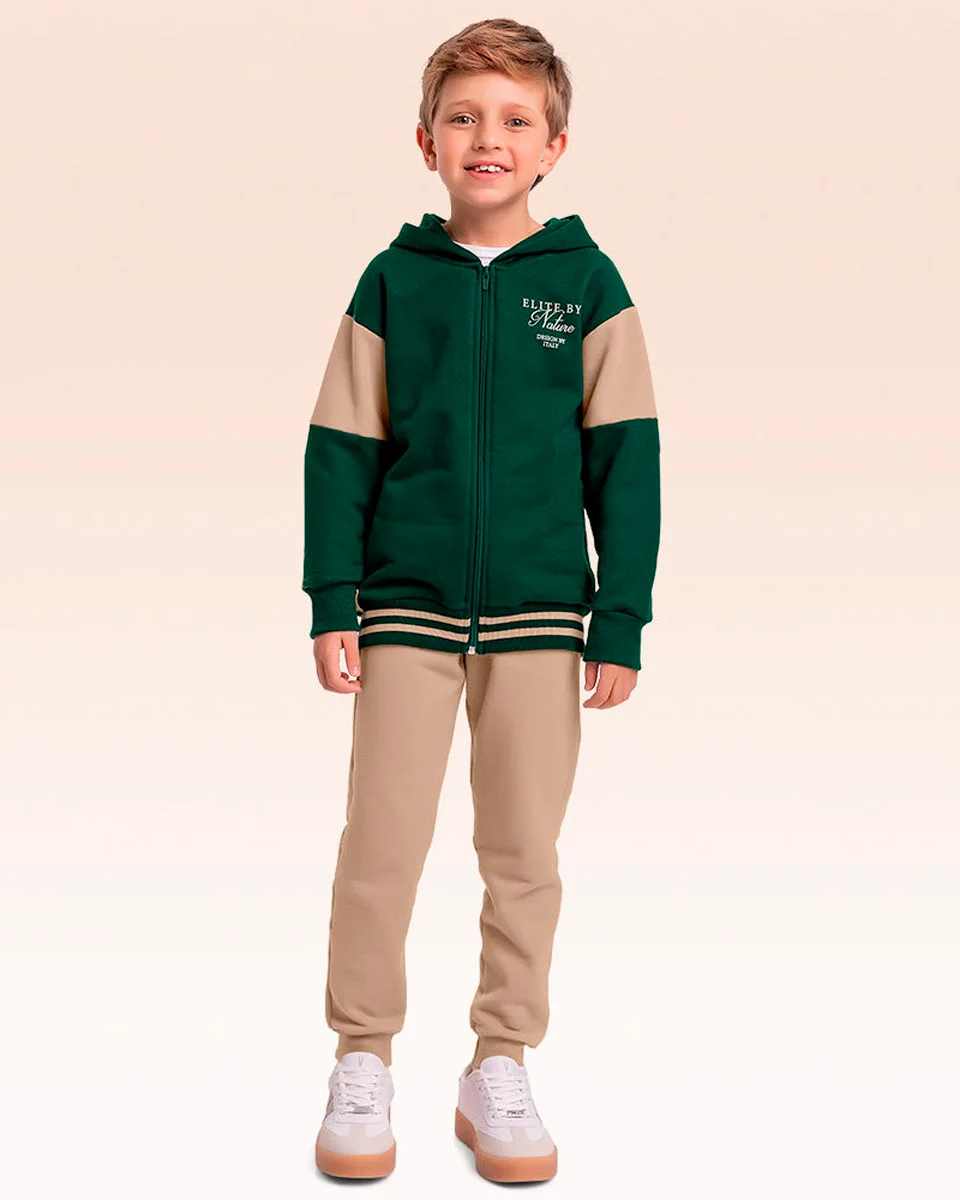 Fakini conjunto jaqueta em malha e calca masculino 10.26.01522 — VERDE/AVELA (foto 1)
