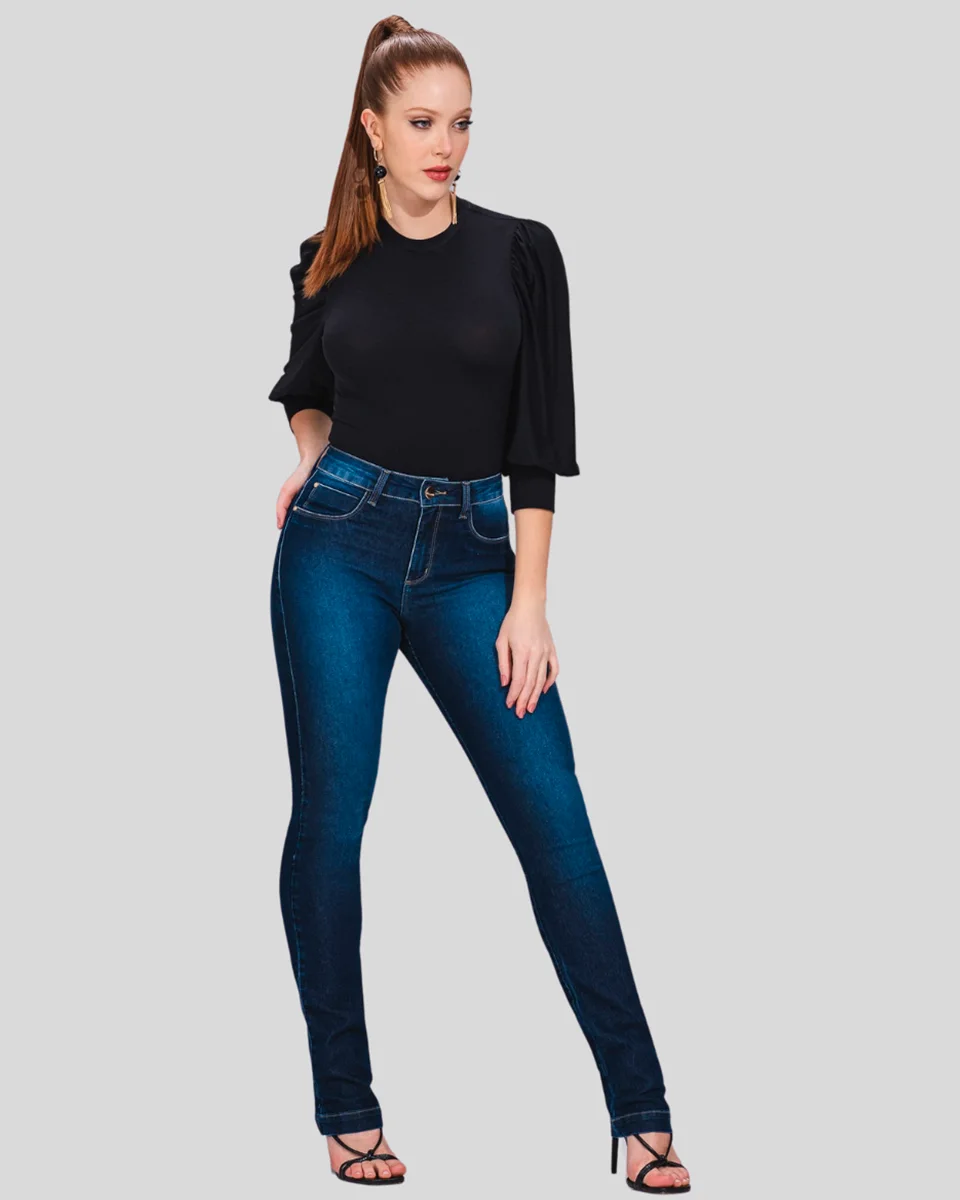 Kacolako calca fem straight lycra jeans k22055 — SHINE CONF (foto 3)
